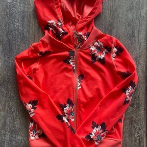 Lululemon Zip Hoodie Jacket Size 4 Pink and Red Floral Namaskar Atomic Flower